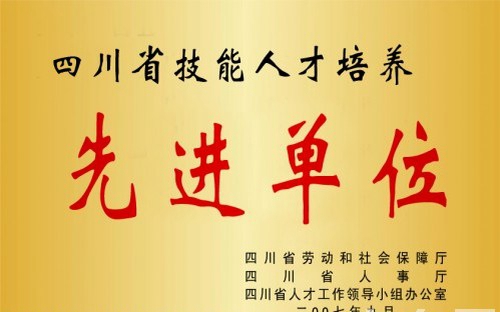 四川达州市高级技工学校荣誉：四川省人才培养先进单位