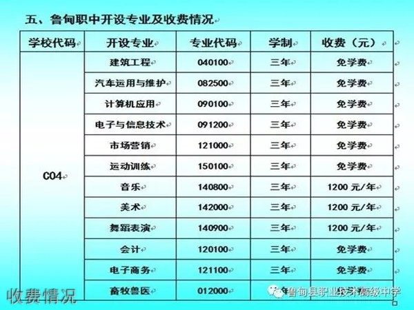 鲁甸县职业技术高级中学收费情况